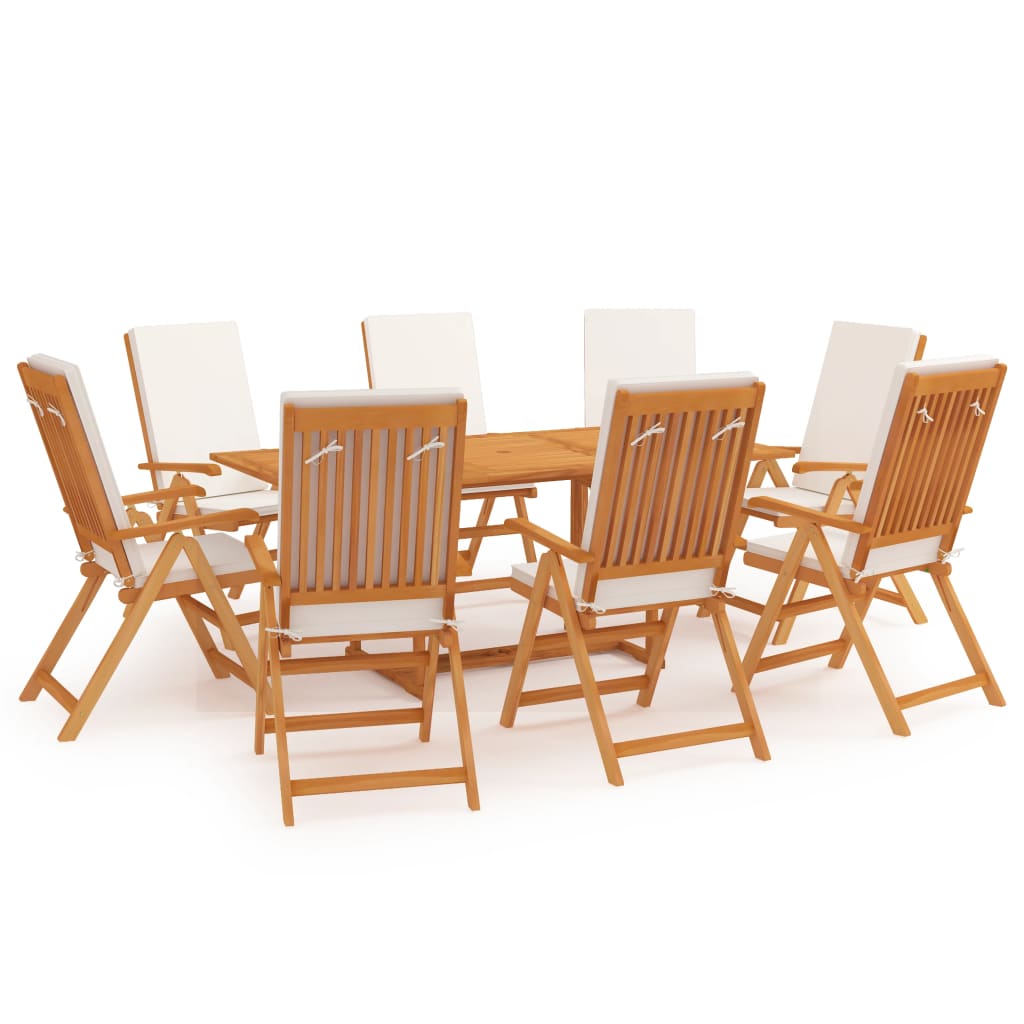 Set mobilier de grădină cu perne, 9 piese, lemn masiv tec GartenMobel Dekor