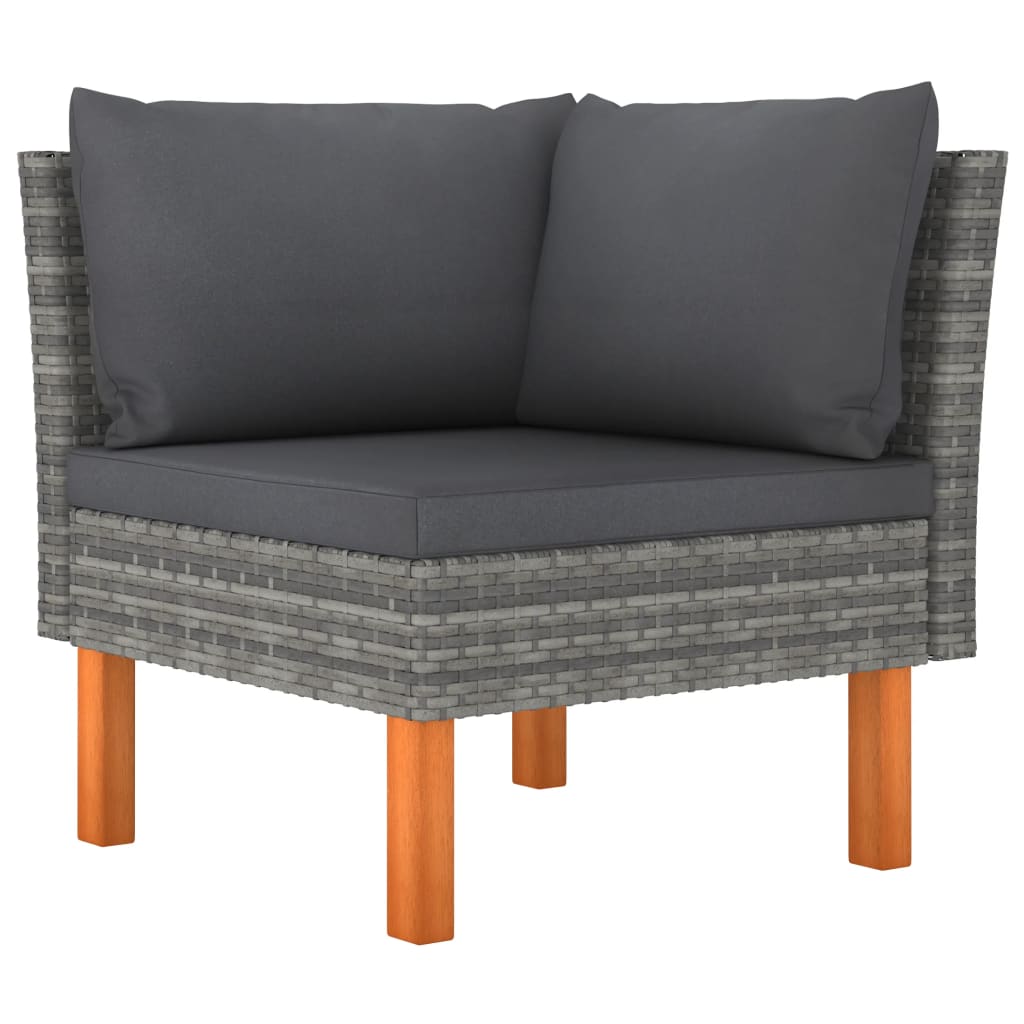 Set mobilier de grădină cu perne, 12 piese, gri, poliratan GartenMobel Dekor
