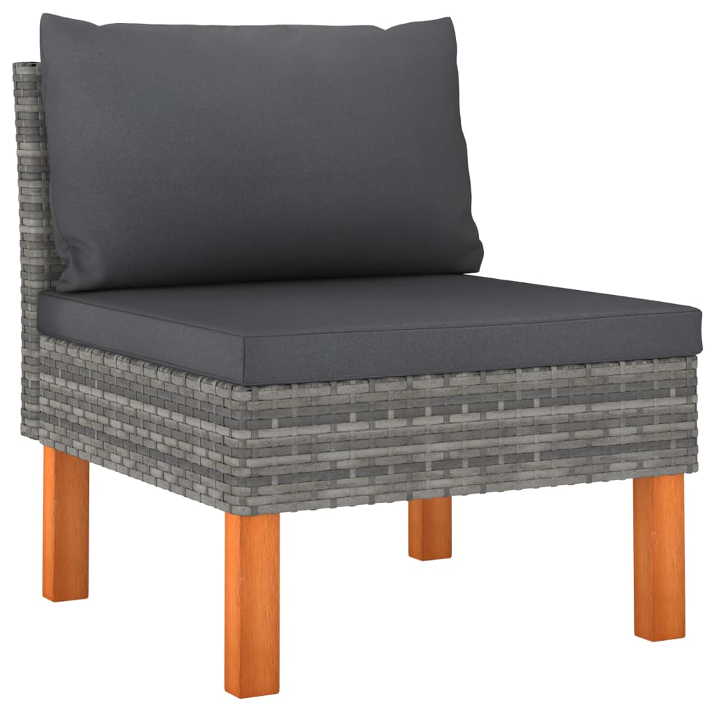 Set mobilier de grădină cu perne, 4 piese, gri, poliratan GartenMobel Dekor