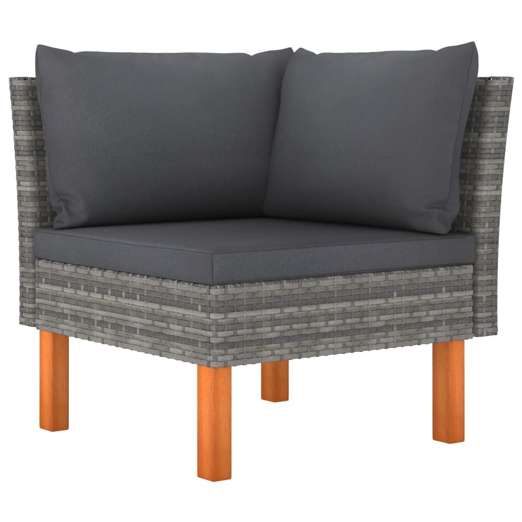 Set mobilier de grădină cu perne, 4 piese, gri, poliratan GartenMobel Dekor