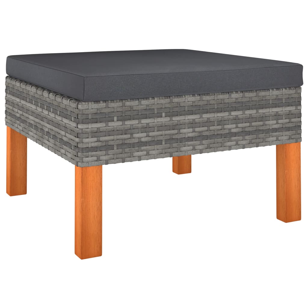 Set mobilier de grădină cu perne, 6 piese, gri, poliratan GartenMobel Dekor