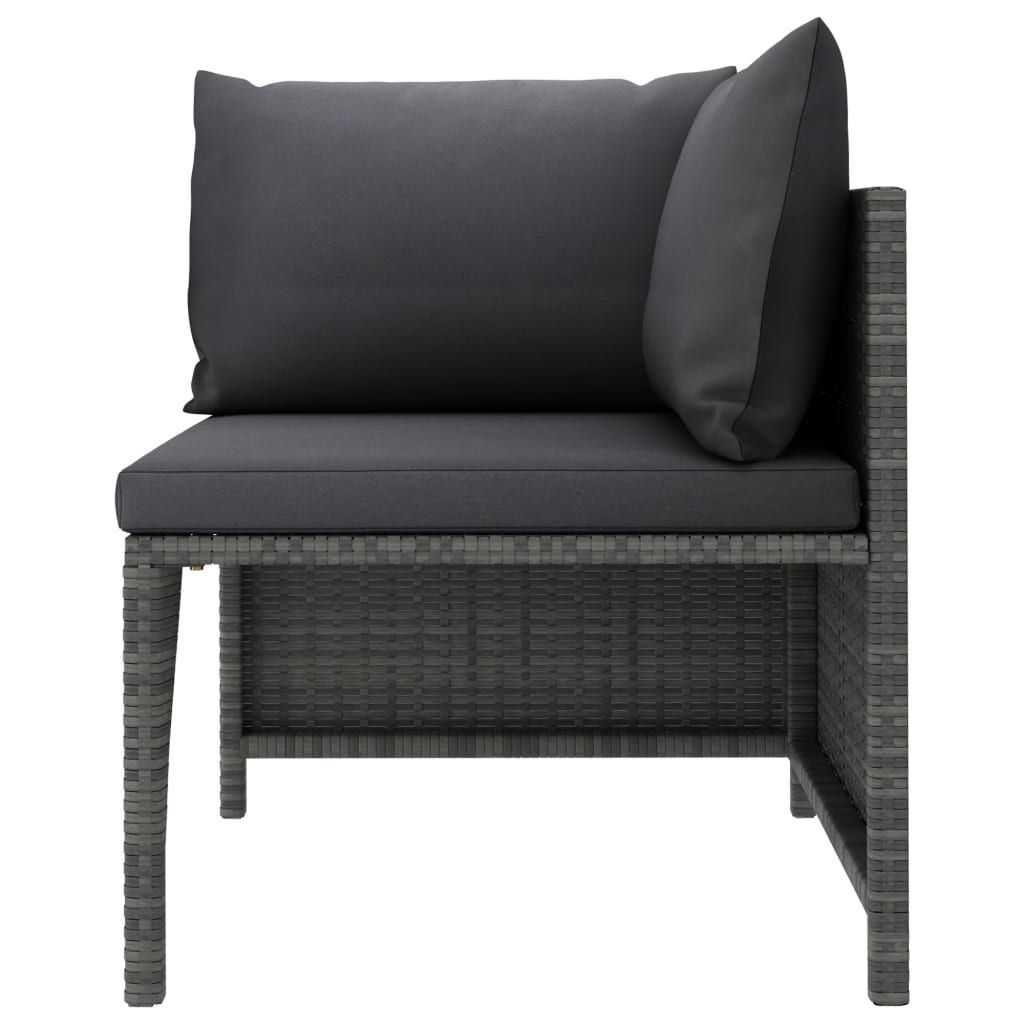 Set mobilier de grădină cu perne, 6 piese, gri, poliratan GartenMobel Dekor