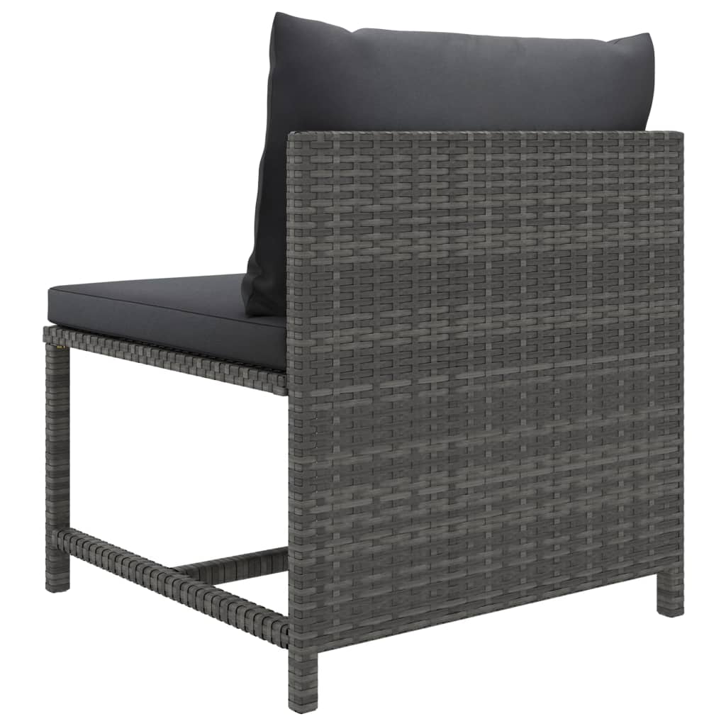 Set mobilier de grădină cu perne, 10 piese, gri, poliratan GartenMobel Dekor