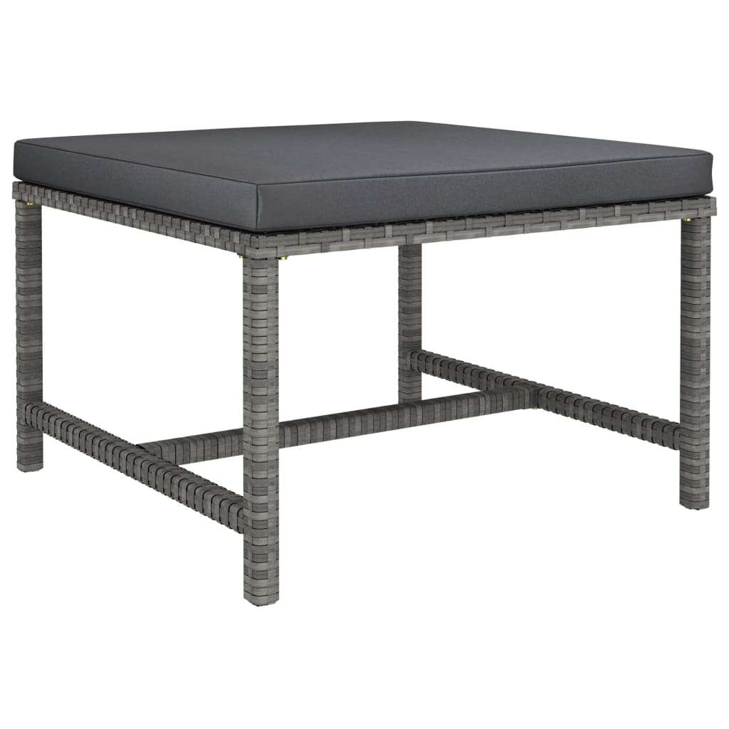 Set mobilier de grădină cu perne, 10 piese, gri, poliratan GartenMobel Dekor