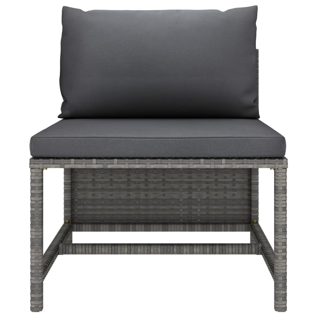 Set mobilier de grădină cu perne, 10 piese, gri, poliratan GartenMobel Dekor
