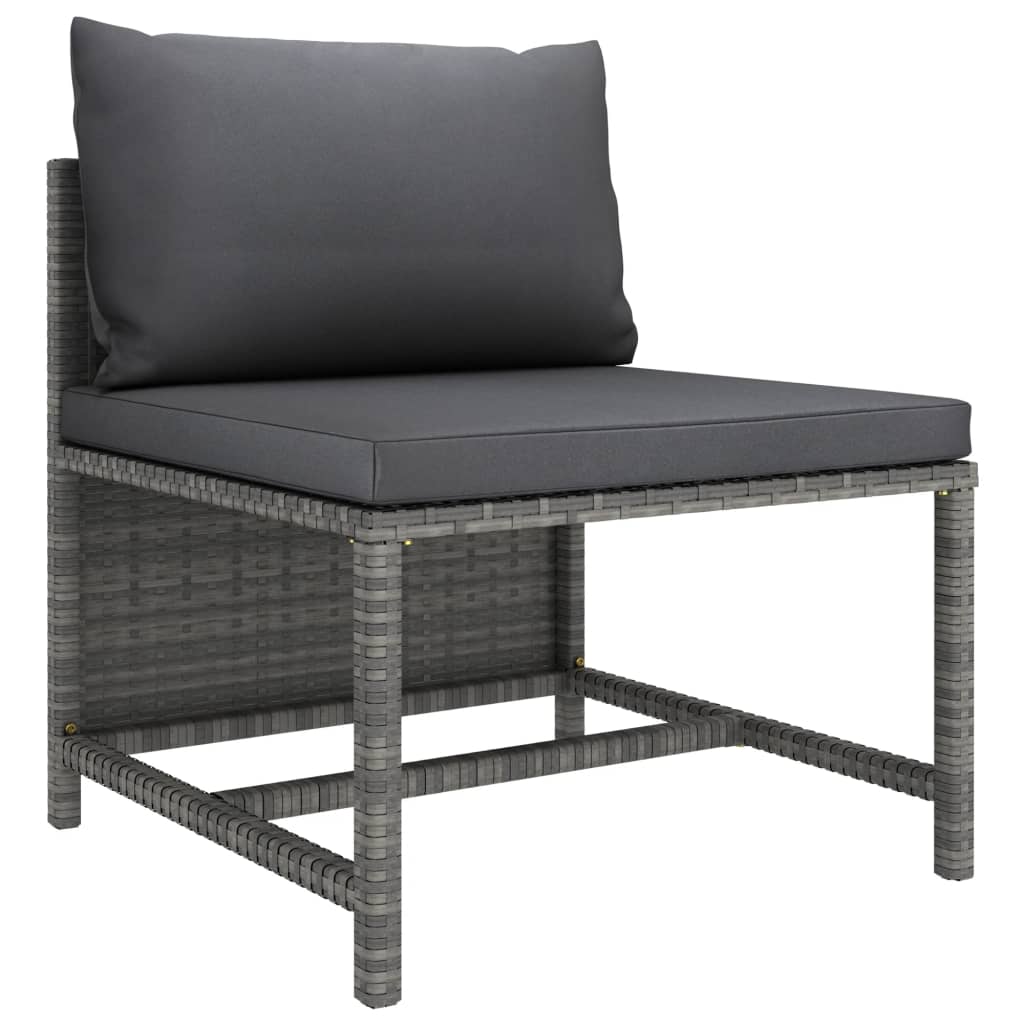 Set mobilier de grădină cu perne, 10 piese, gri, poliratan GartenMobel Dekor