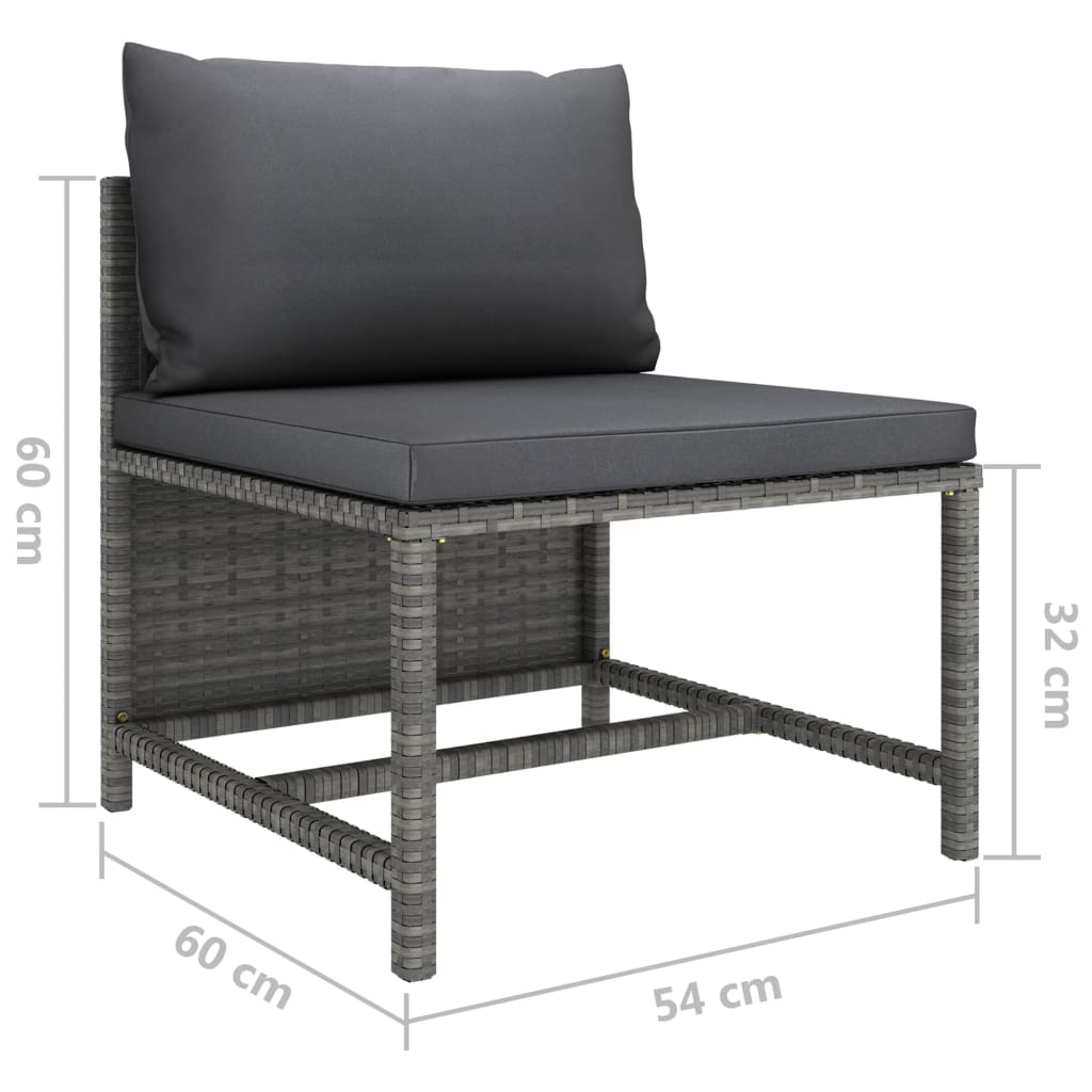 Set mobilier de grădină cu perne, 10 piese, gri, poliratan GartenMobel Dekor