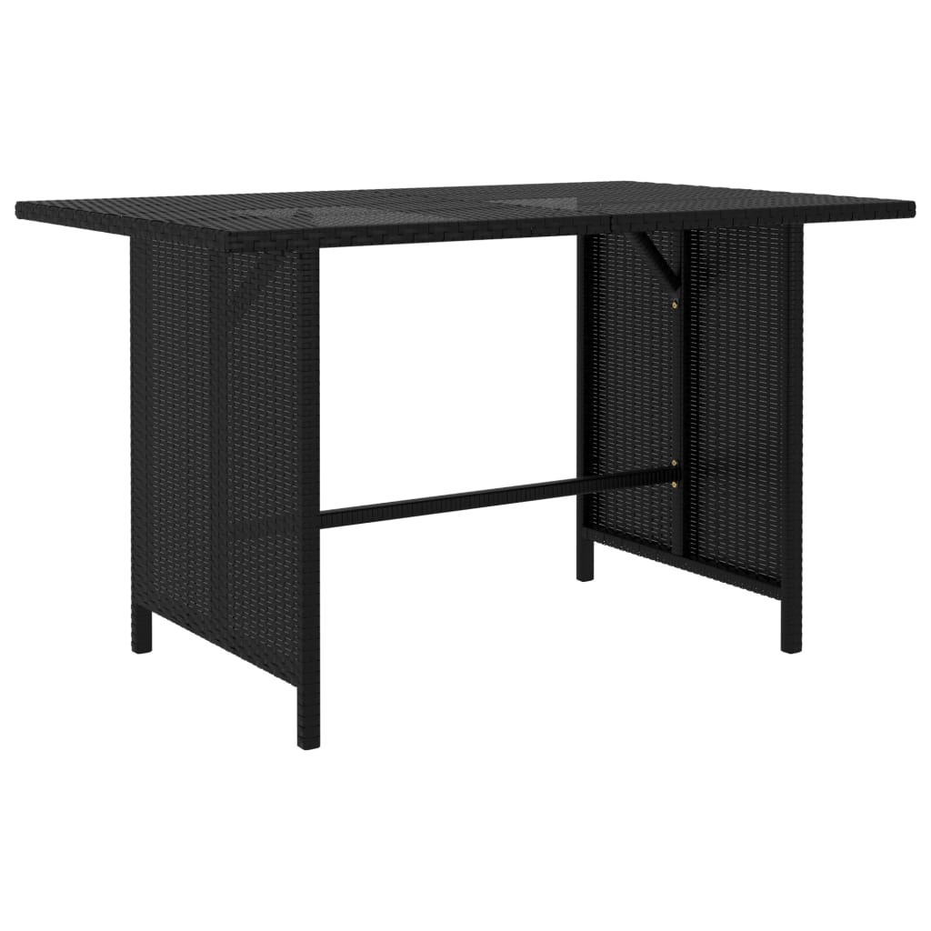 Set mobilier de grădină cu perne, 10 piese, negru, poliratan GartenMobel Dekor