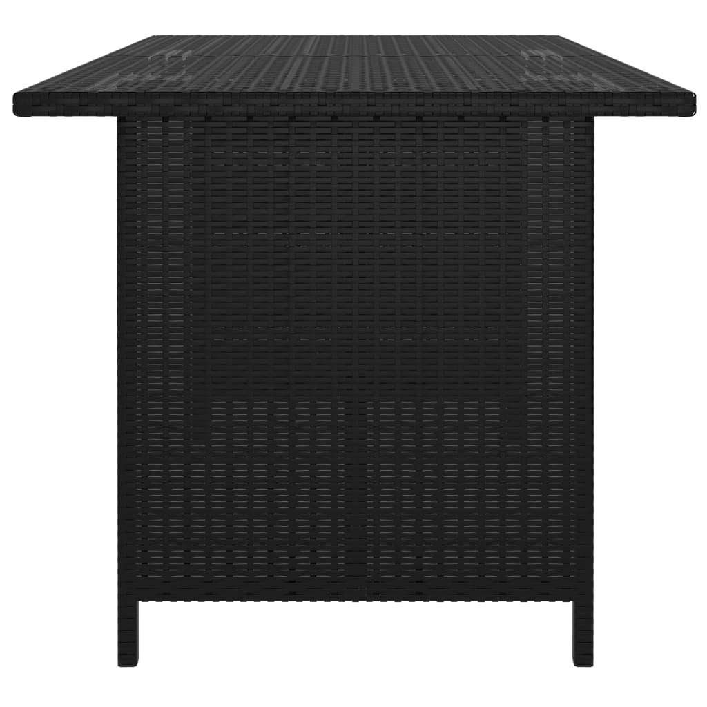 Set mobilier de grădină cu perne, 10 piese, negru, poliratan GartenMobel Dekor