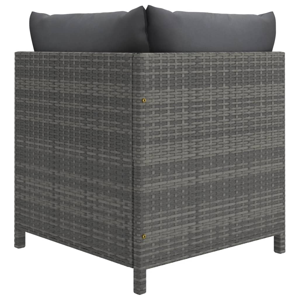 Set mobilier de grădină cu perne, 11 piese, gri, poliratan GartenMobel Dekor