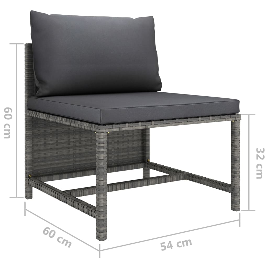 Set mobilier de grădină cu perne, 11 piese, gri, poliratan GartenMobel Dekor