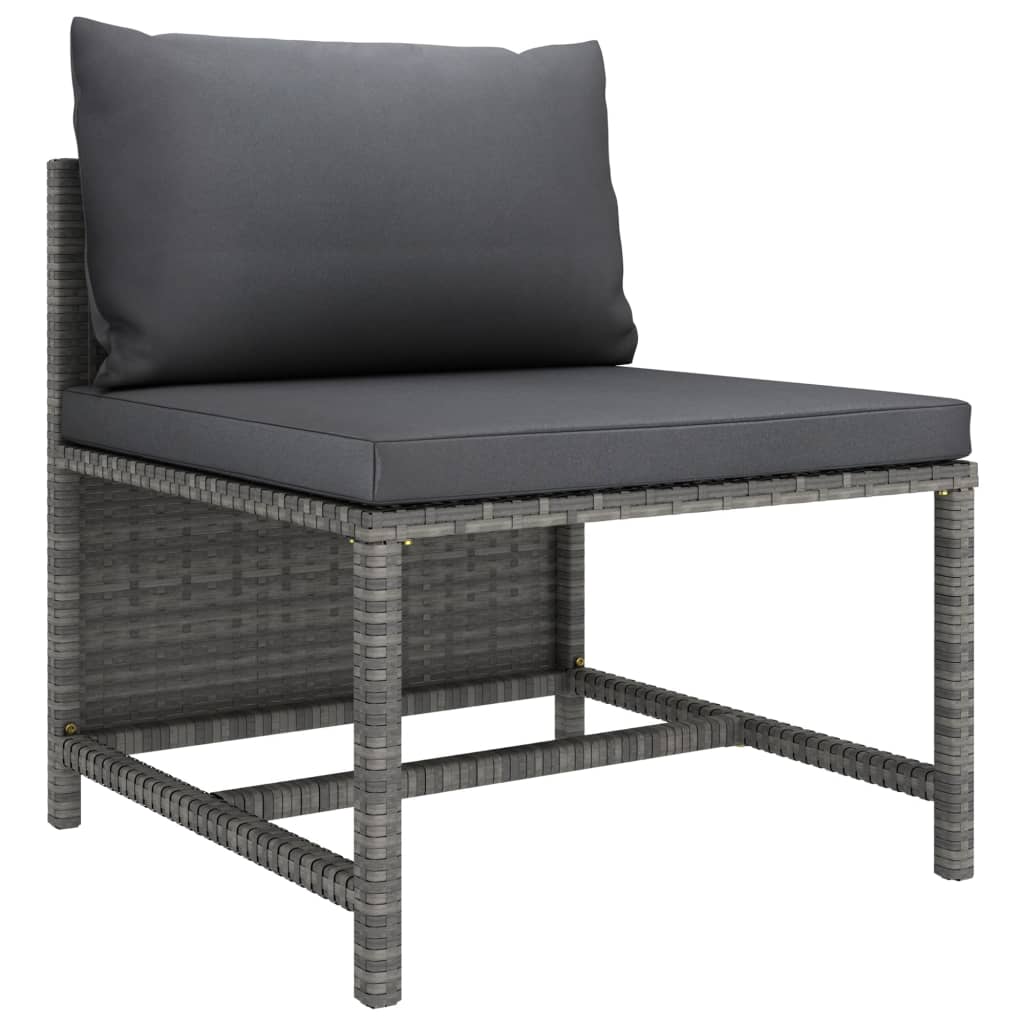 Set mobilier de grădină cu perne, 11 piese, gri, poliratan GartenMobel Dekor