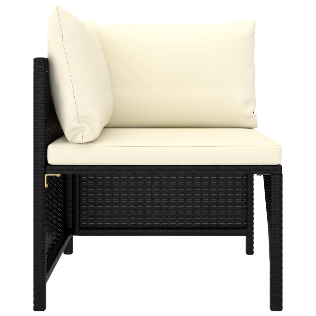 Set mobilier de grădină cu perne, 6 piese, negru, poliratan GartenMobel Dekor