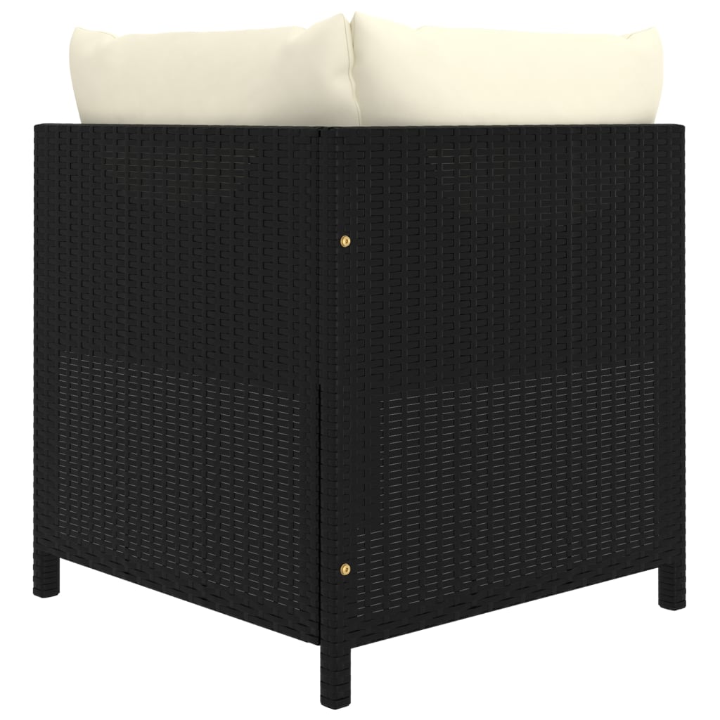 Set mobilier de grădină cu perne, 6 piese, negru, poliratan GartenMobel Dekor