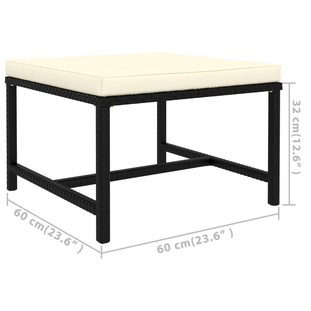Set mobilier de grădină cu perne, 7 piese, negru, poliratan GartenMobel Dekor