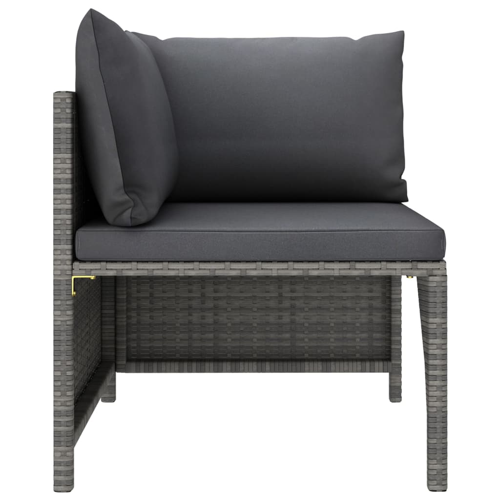 Set mobilier de grădină cu perne, 8 piese, gri, poliratan GartenMobel Dekor