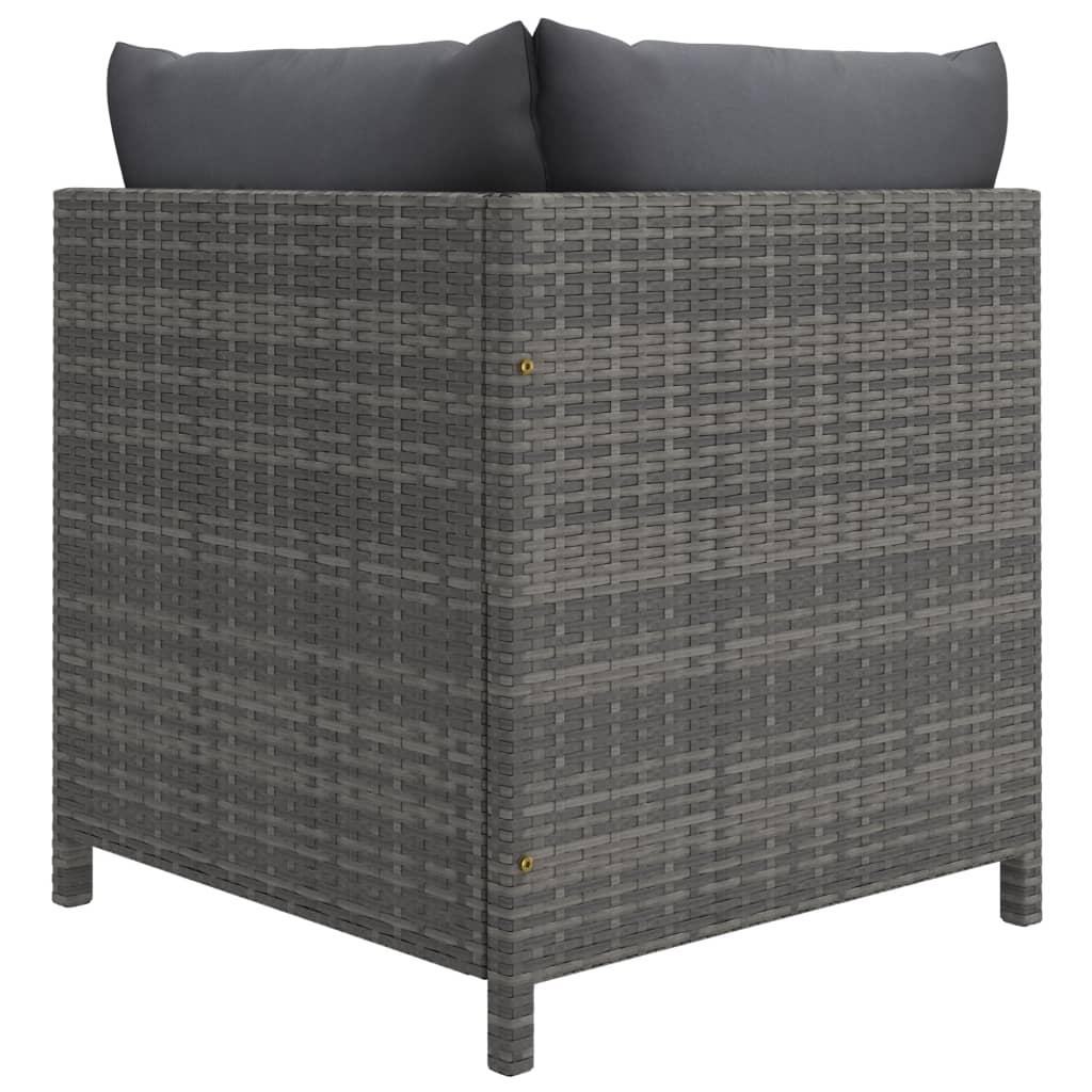 Set mobilier de grădină cu perne, 8 piese, gri, poliratan GartenMobel Dekor