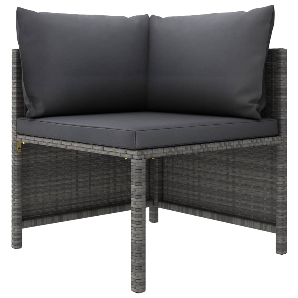 Set mobilier de grădină cu perne, 8 piese, gri, poliratan GartenMobel Dekor