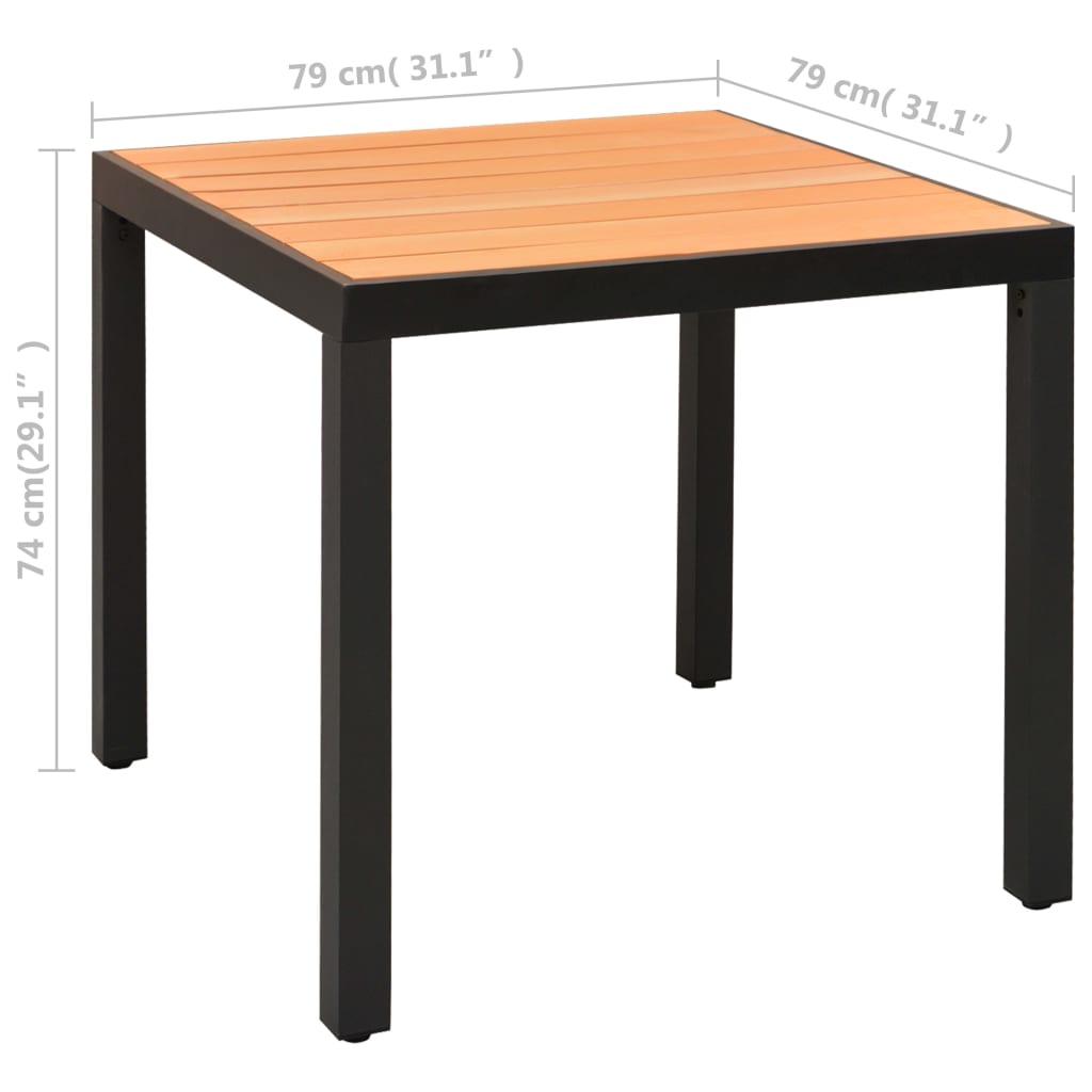 Set de masă pentru grădină, 5 piese, negru și maro GartenMobel Dekor