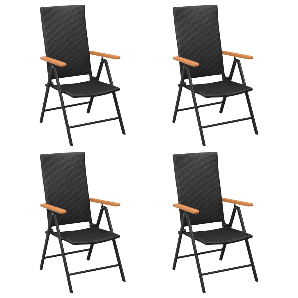 Set de masă pentru grădină, 5 piese, negru și maro GartenMobel Dekor