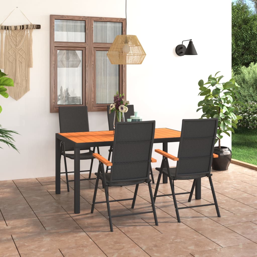 Set mobilier de grădină, 5 piese, negru și maro GartenMobel Dekor