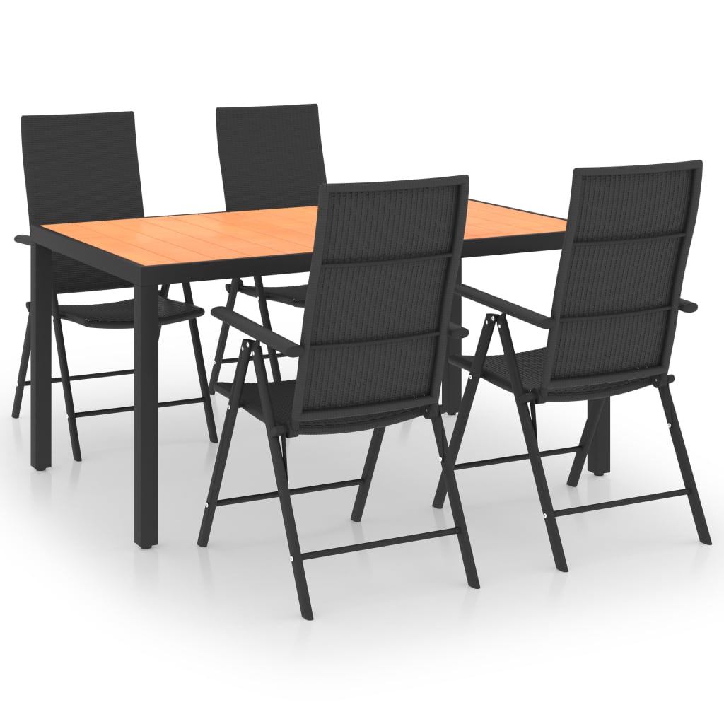 Set mobilier de grădină, 5 piese, negru și maro GartenMobel Dekor