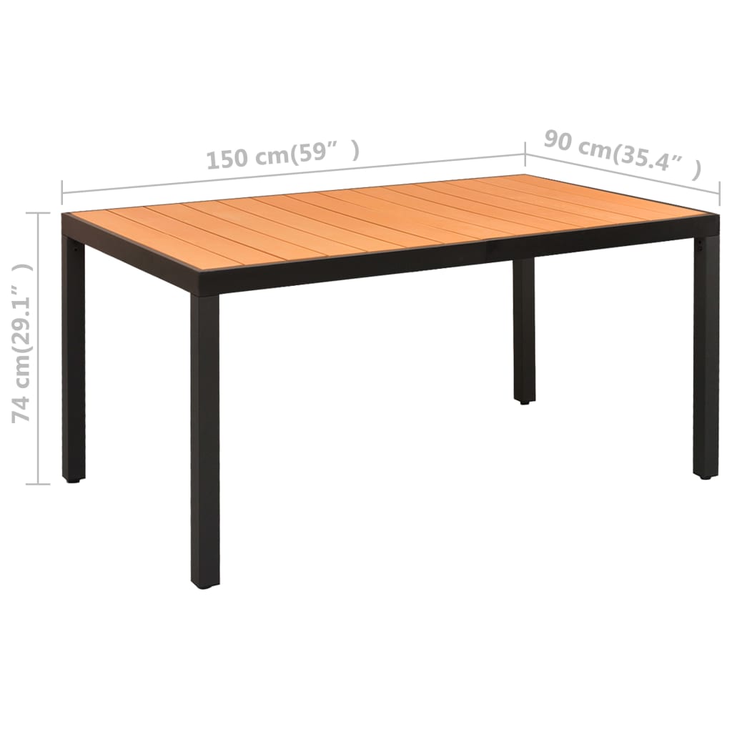 Set mobilier de grădină, 5 piese, negru și maro GartenMobel Dekor