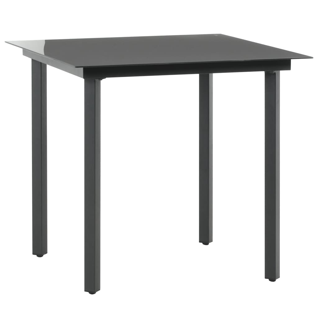 Set mobilier de masă pentru grădină, 3 piese, negru, ratan PVC GartenMobel Dekor
