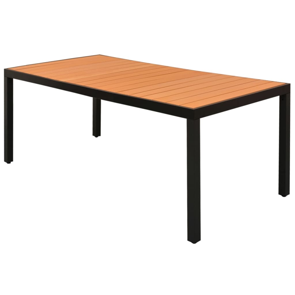 Set mobilier de grădină, 7 piese, negru și maro, ratan PVC GartenMobel Dekor