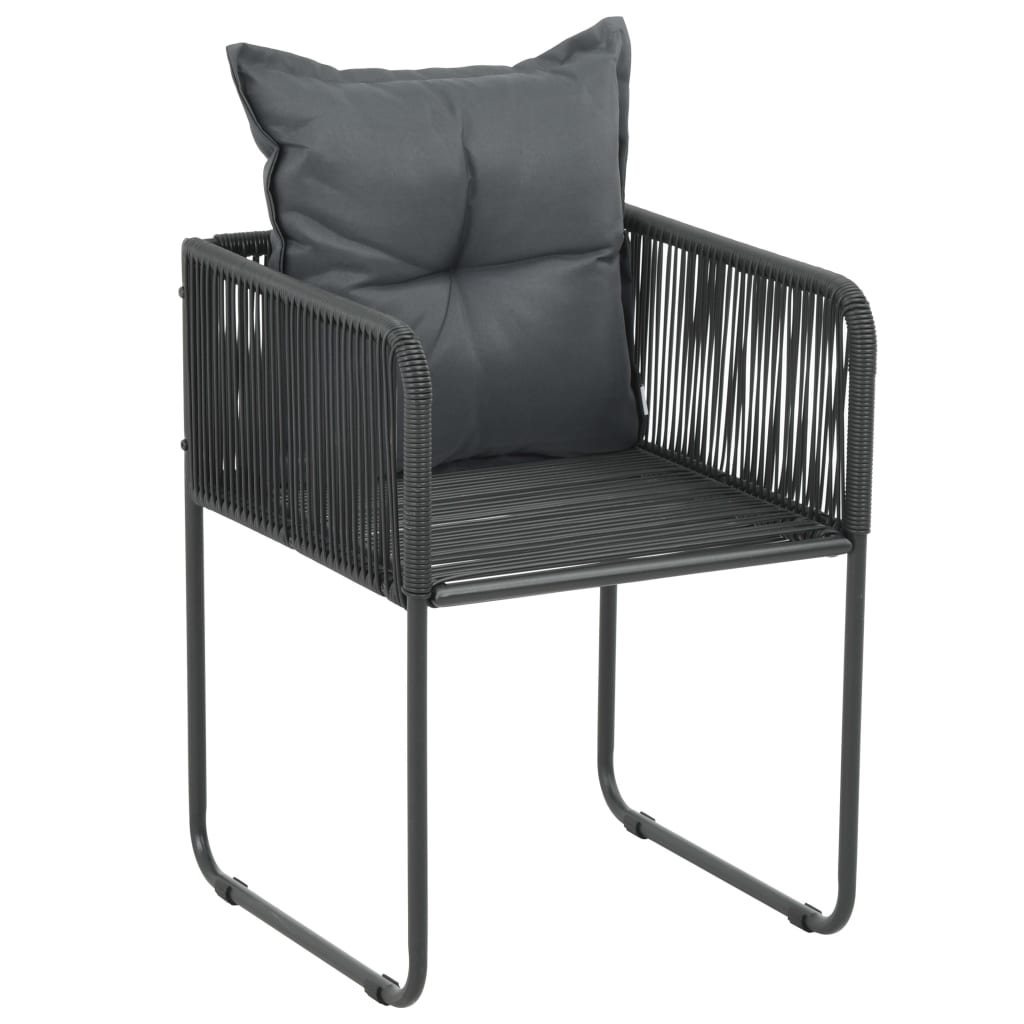 Set mobilier de grădină, 7 piese, negru și maro, ratan PVC GartenMobel Dekor