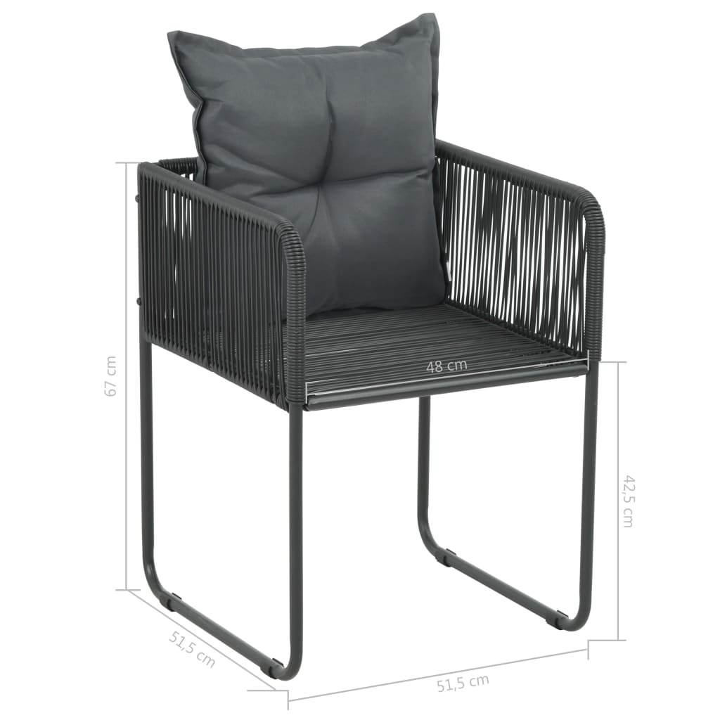 Set mobilier de grădină, 9 piese, negru și maro, ratan PVC GartenMobel Dekor
