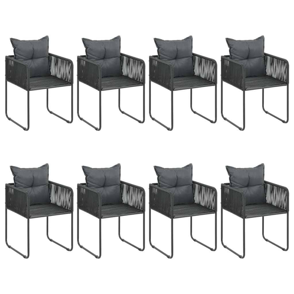 Set mobilier de grădină, 9 piese, negru și maro, ratan PVC GartenMobel Dekor