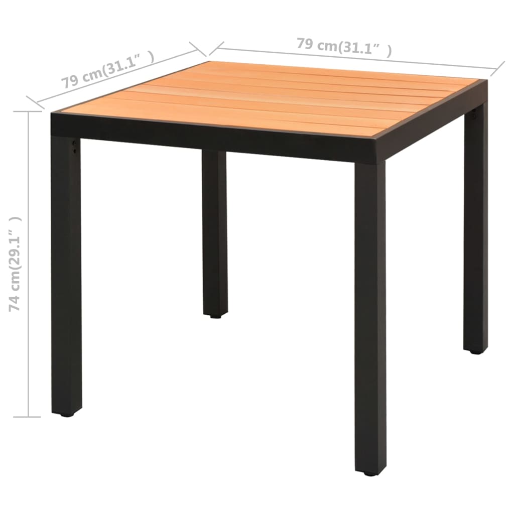 Set mobilier masă de grădină, 3 piese, negru și maro, ratan PVC GartenMobel Dekor