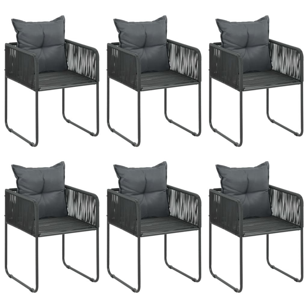 Set mobilier masă de grădină, 7 piese, negru și maro, ratan PVC GartenMobel Dekor