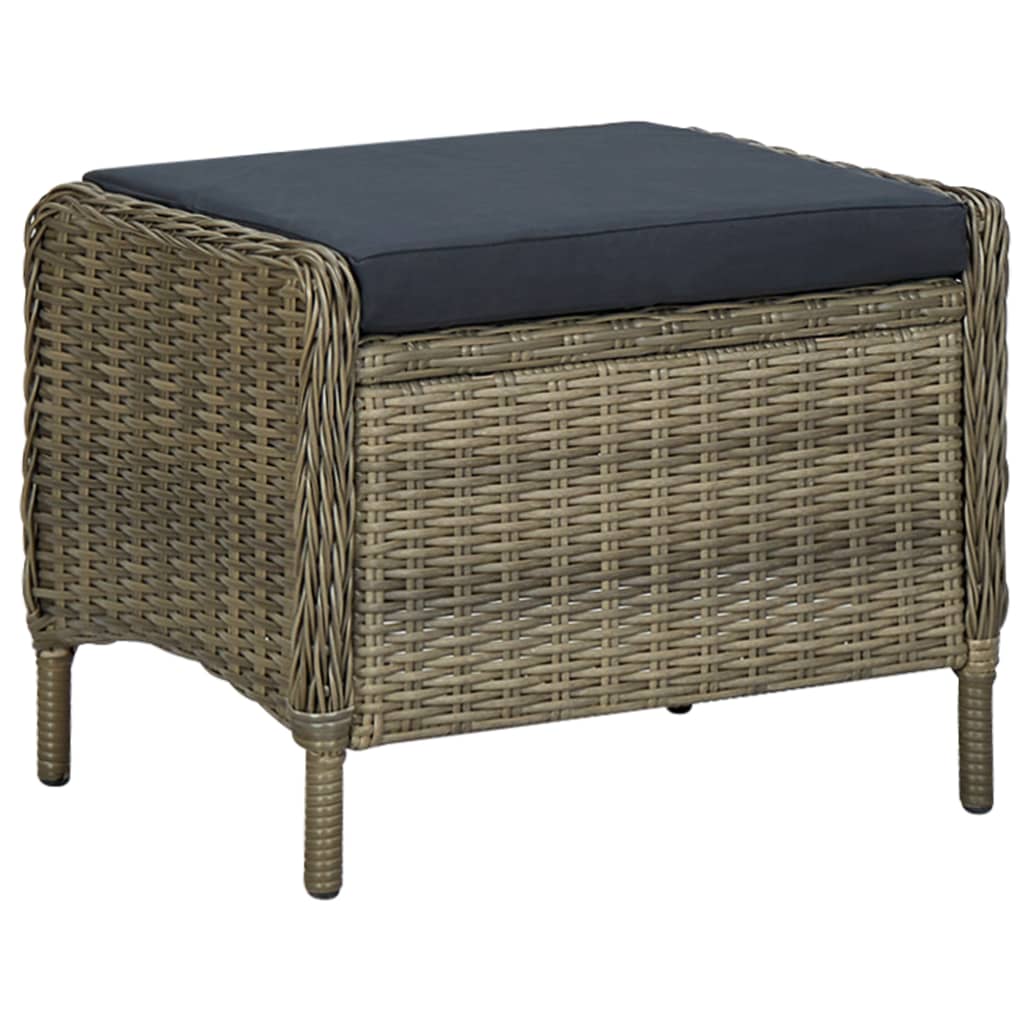 Set mobilier de grădină, cu perne, 3 piese, maro, poliratan GartenMobel Dekor
