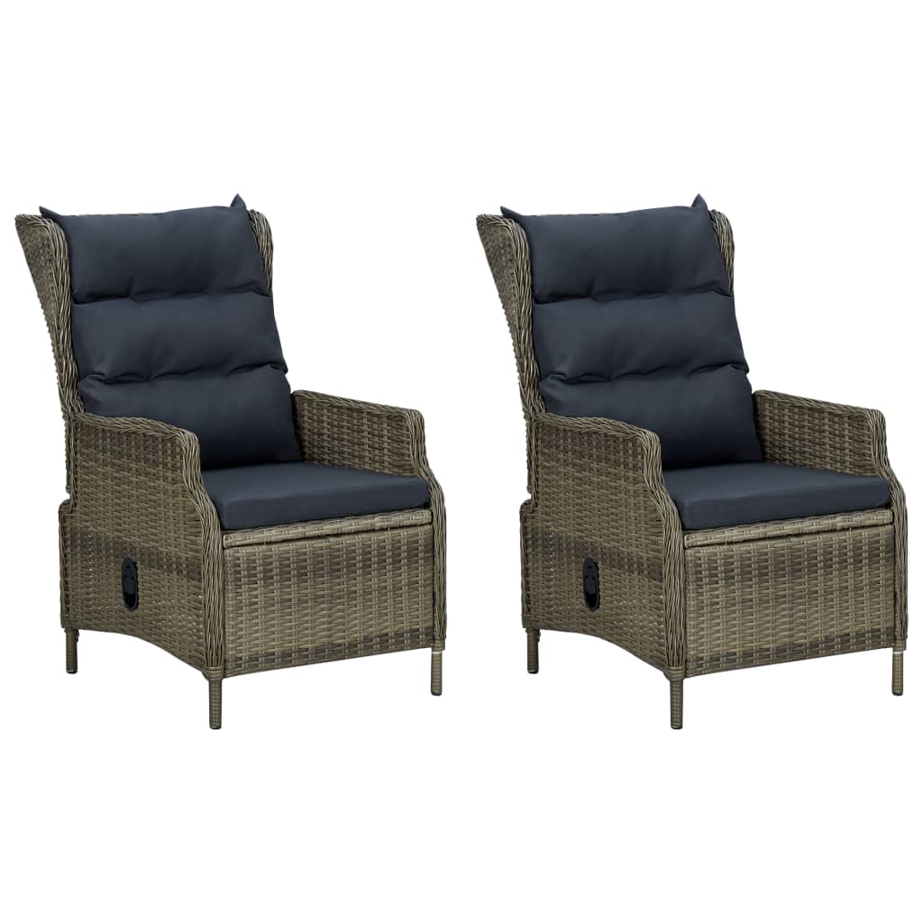 Set mobilier de grădină cu perne, 3 piese, maro, poliratan GartenMobel Dekor