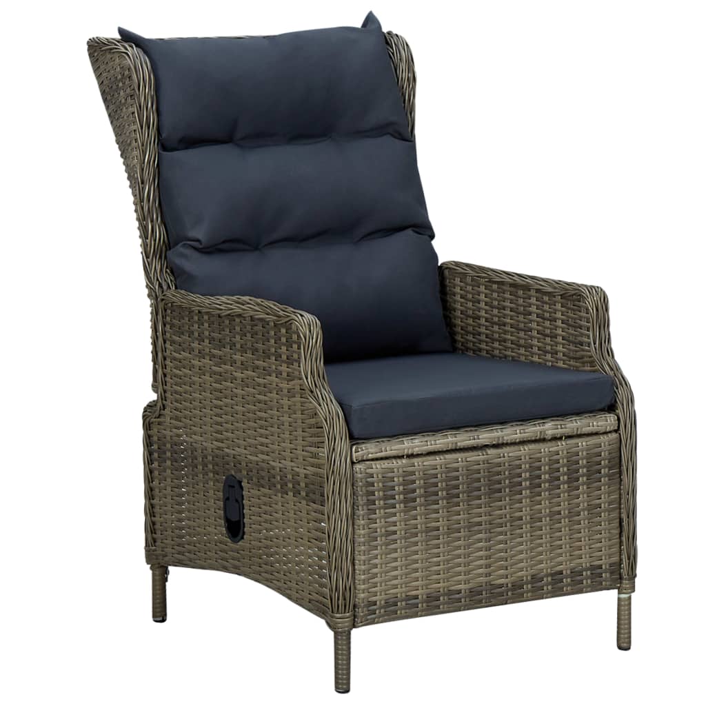 Set mobilier de grădină cu perne, 3 piese, maro, poliratan GartenMobel Dekor