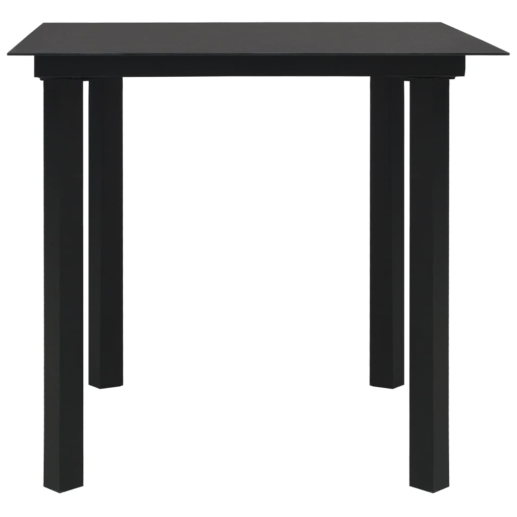 Set mobilier de grădină, 5 piese, negru, sticlă și oțel GartenMobel Dekor