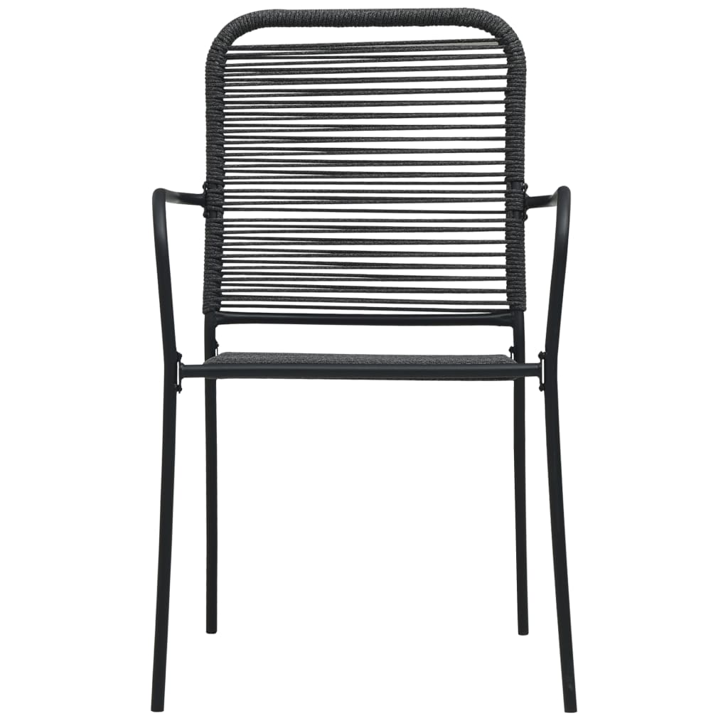 Set mobilier de grădină, 5 piese, negru, sticlă și oțel GartenMobel Dekor