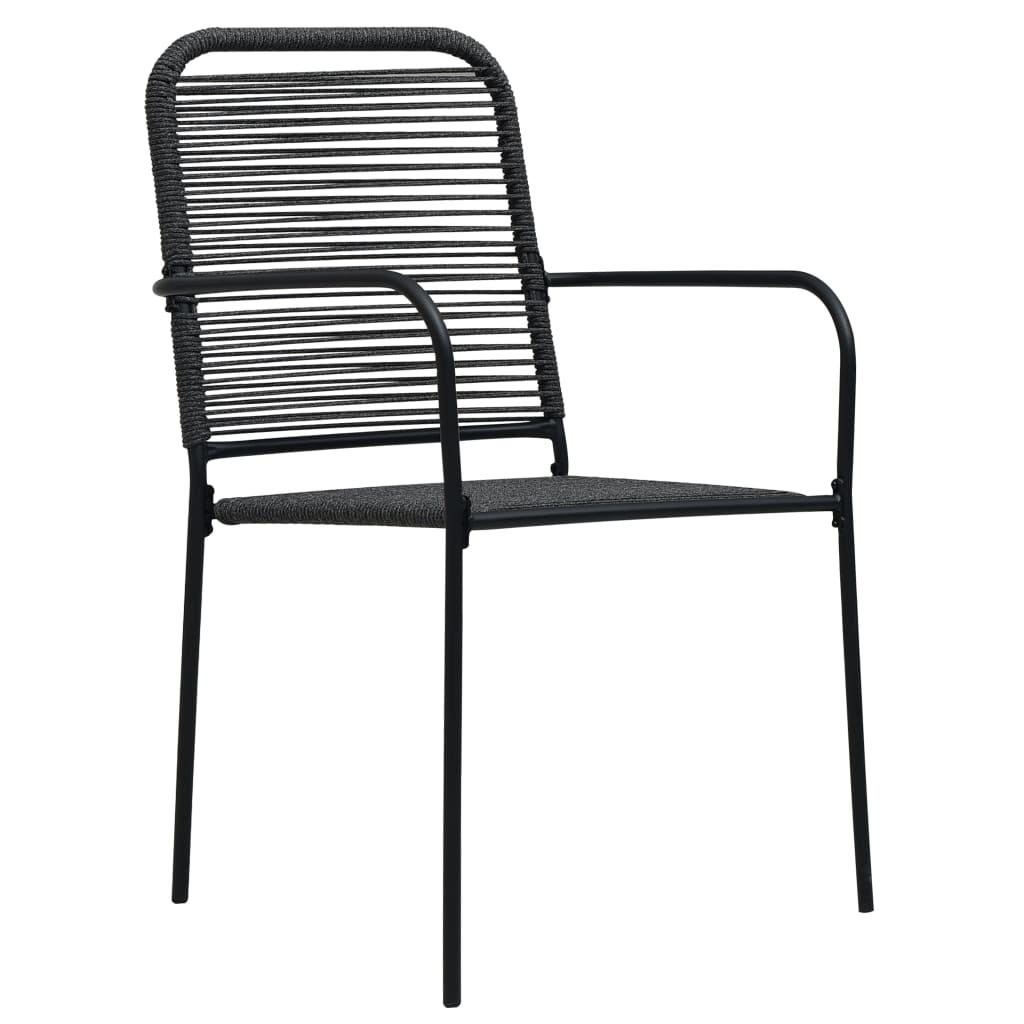Set mobilier de grădină, 5 piese, negru, sticlă și oțel GartenMobel Dekor