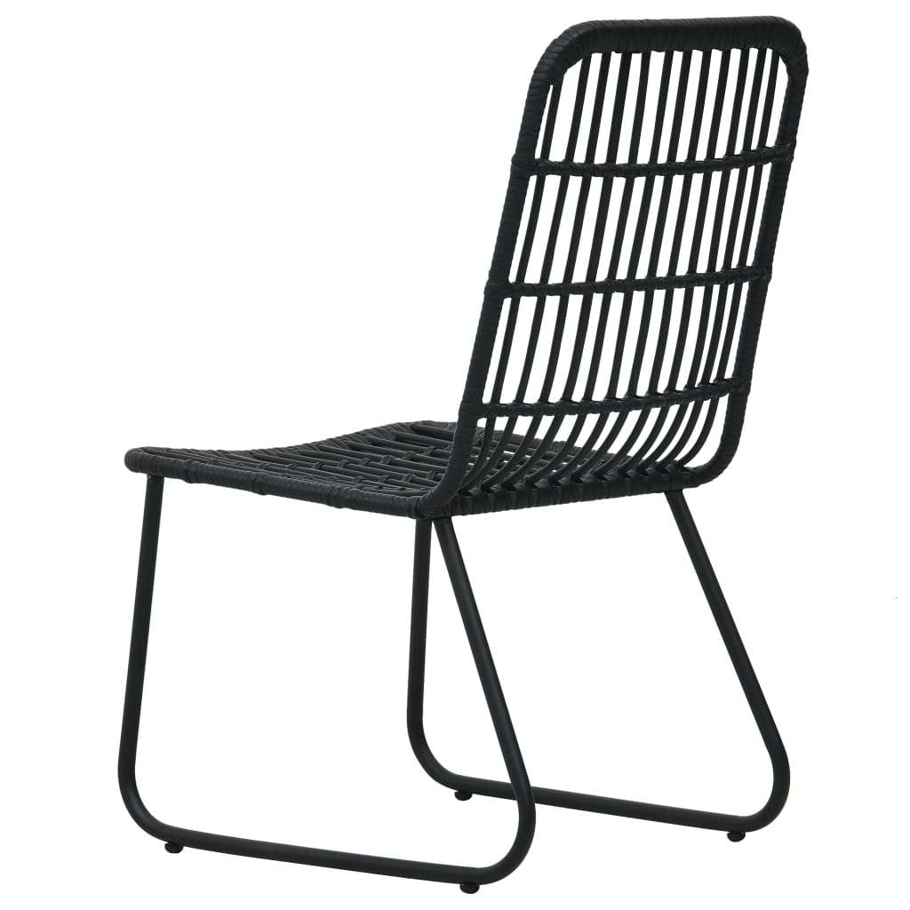 Set mobilier de exterior, 7 piese, negru, poliratan și sticlă GartenMobel Dekor