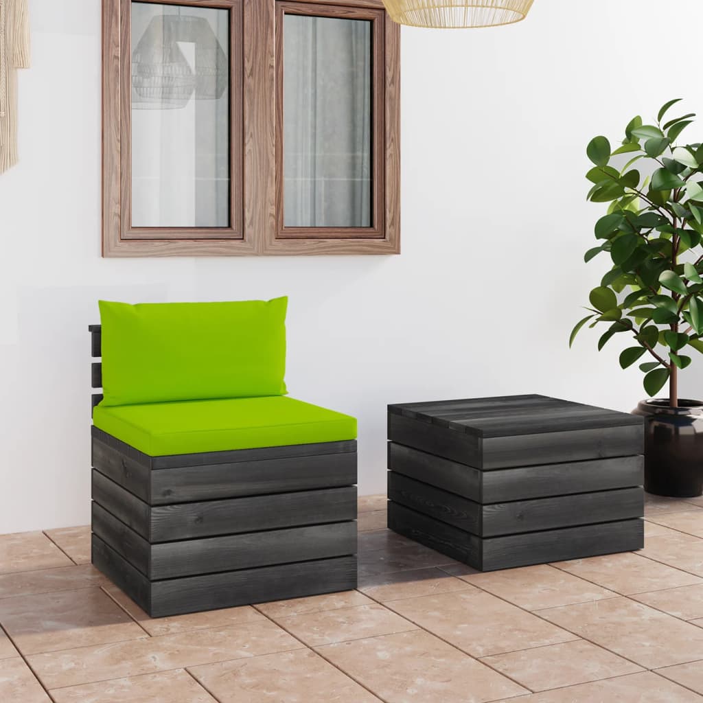 Set mobilier grădină din paleți, 2 piese, cu perne, lemn de pin GartenMobel Dekor