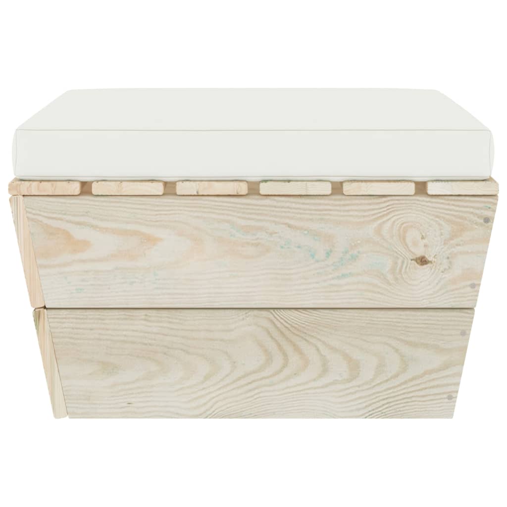 Taburet de grădină din paleți cu pernă, lemn de molid tratat GartenMobel Dekor