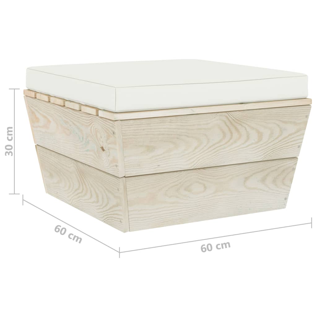 Taburet de grădină din paleți cu pernă, lemn de molid tratat GartenMobel Dekor