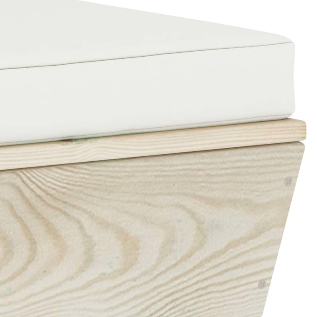 Taburet de grădină din paleți cu pernă, lemn de molid tratat GartenMobel Dekor