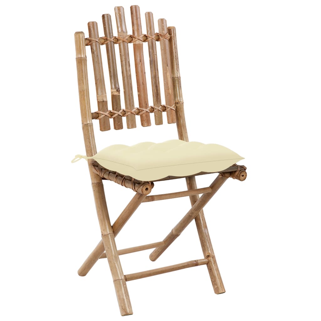 Set mobilier de exterior pliabil, cu perne, 5 piese, bambus GartenMobel Dekor