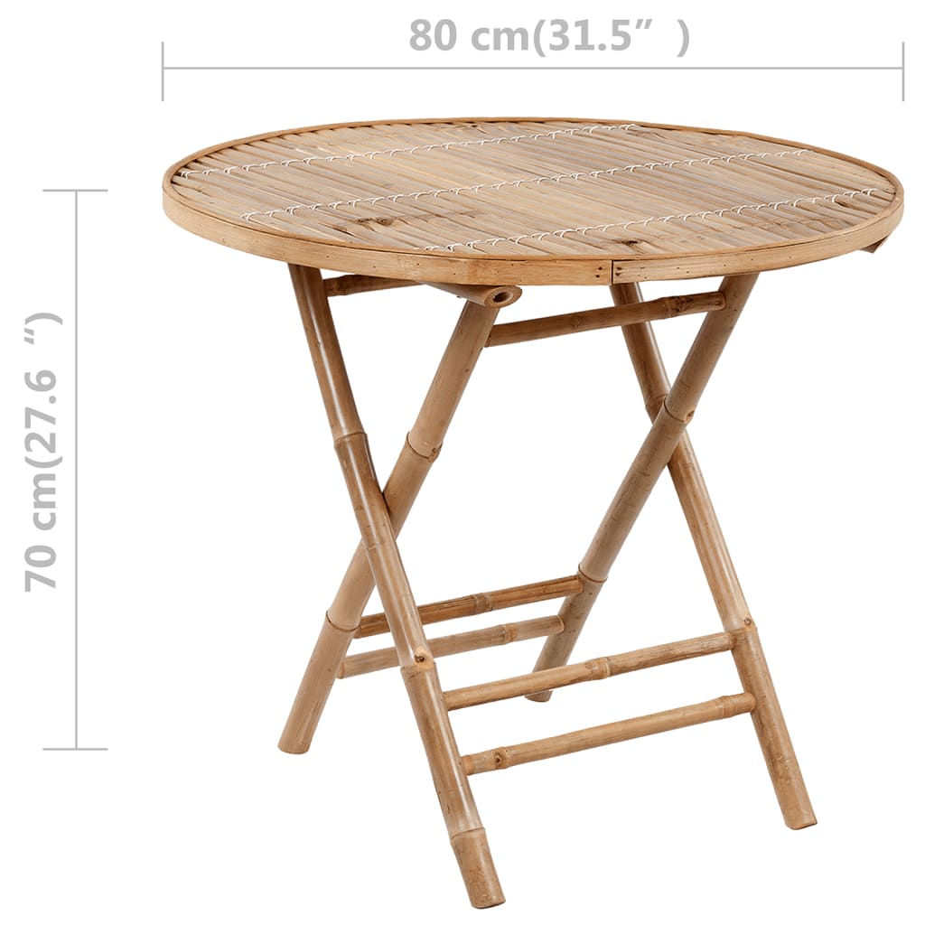 Set mobilier de exterior pliabil, cu perne, 5 piese, bambus GartenMobel Dekor