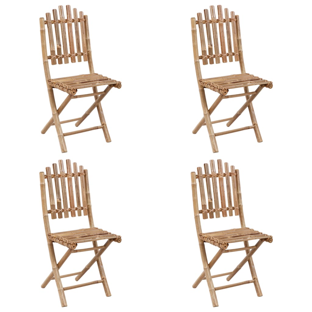 Set mobilier de exterior pliabil, cu perne, 5 piese, bambus GartenMobel Dekor