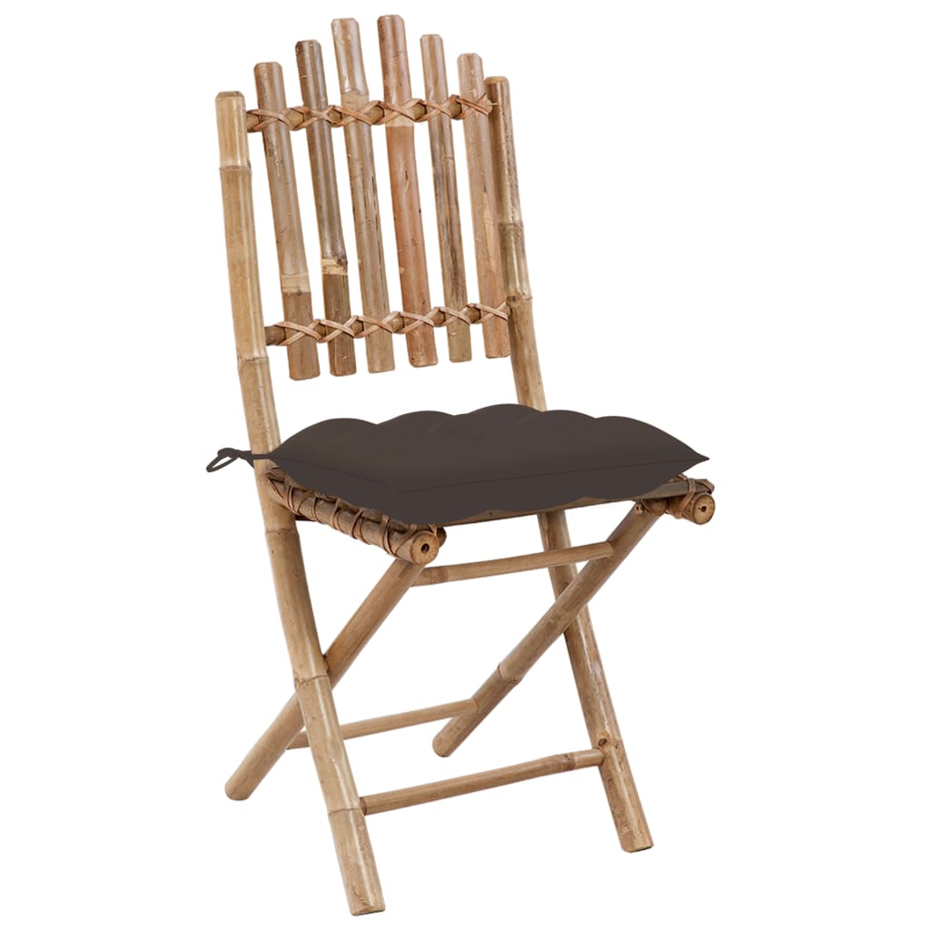 Set mobilier de exterior pliabil, cu perne, 5 piese, bambus GartenMobel Dekor