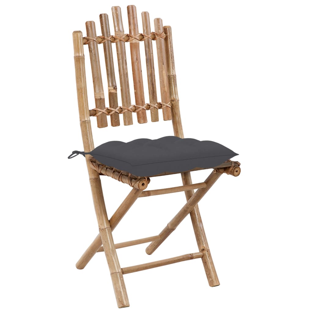 Set mobilier de exterior pliabil, cu perne, 5 piese, bambus GartenMobel Dekor